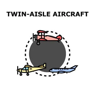 Twin aisle aircraft future development vector Stock Illustration