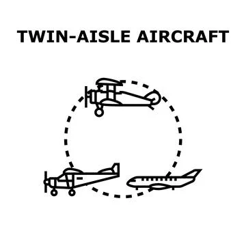 Twin aisle aircraft future development vector Stock Illustration