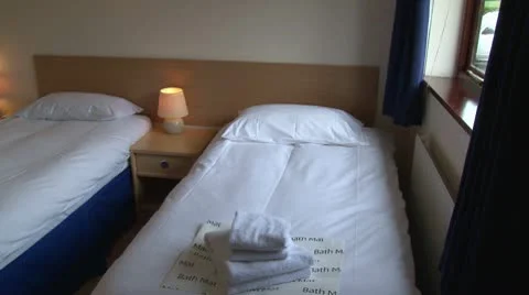 Twin Bedroom Stock Footage 10763426