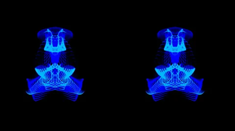 Twin blue abstract motion waves Stock Footage 33866763