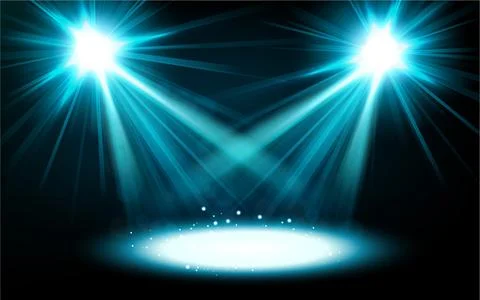 Twin Blue Spotlight Background, Vector Illustration Stock Illustration