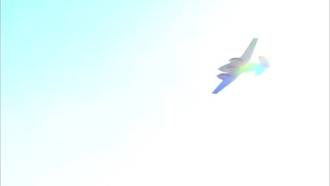 Twin Bonanza Fly By Through Sun Stockbeeldmateriaal 69149357