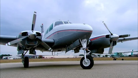 Twin Bonanza Start Up Stock Footage 74523136