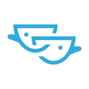 Twin brothers logo symbol icon Stock Illustration
