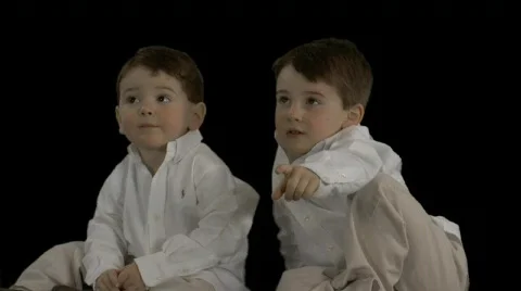 Twin Children Stock Footage 78872