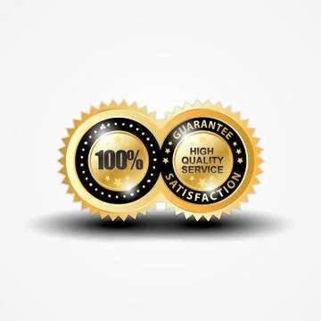 Twin circle guarantee satisfaction Stock Illustration