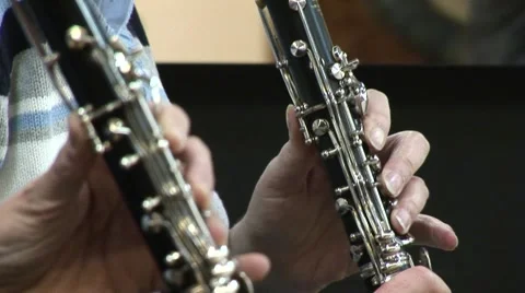 Twin clarinets close Stock Footage 6719838