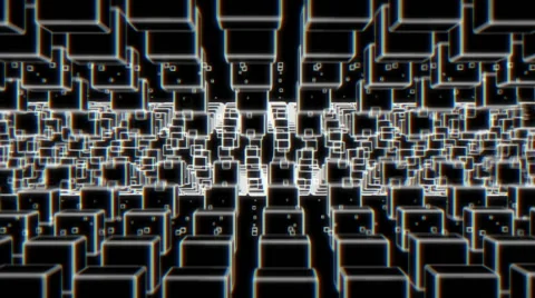 Twin Cube Wave Vj Loop Video stock 49062933