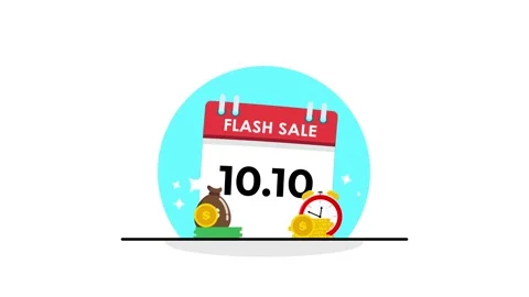 Twin date flash sale animated twin date calendar flash sale discount price .. Stock Footage 324832928