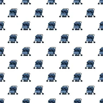 Twin double stroller seamless pattern background Stock Illustration