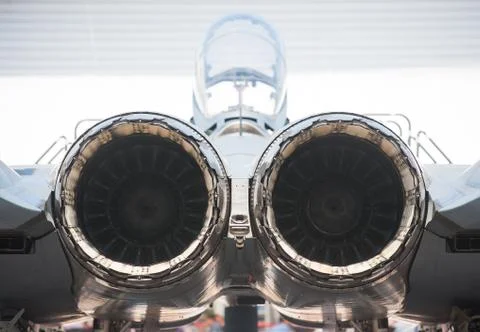 Twin engine fighter jet Stock Photos