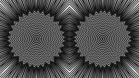Twin hypnotic animation with zigzag stripes Stock Footage 182859789