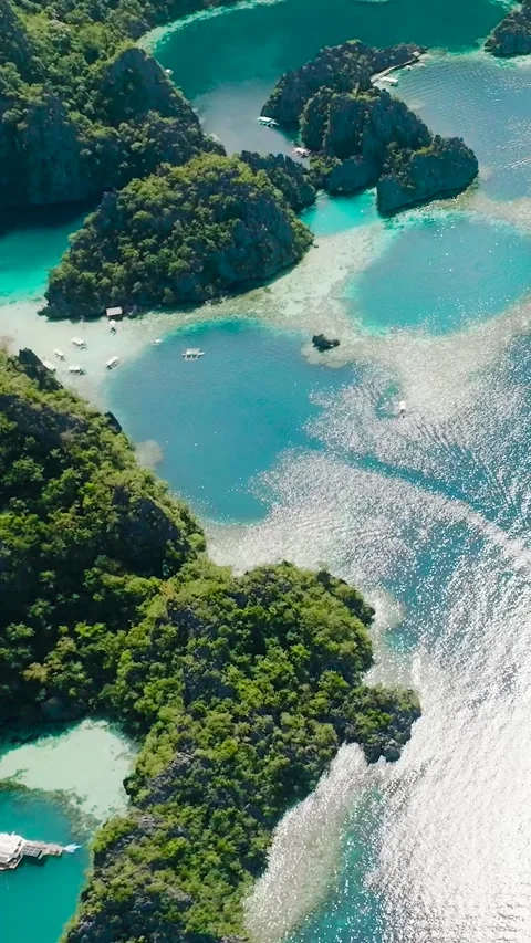Twin Lagoon in Coron, Palawan. Philippines. Stock Footage 344763517