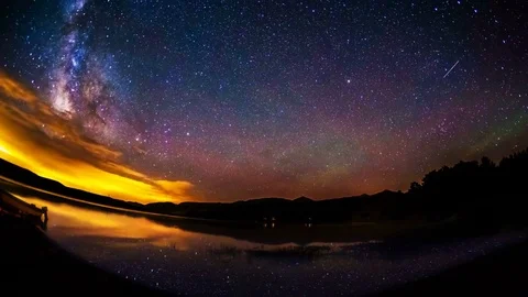 Twin Lakes Night Video stock 73901185