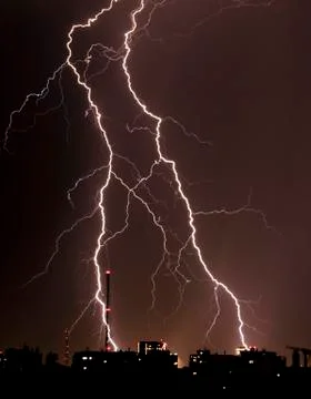 Twin lightning Stock Photos