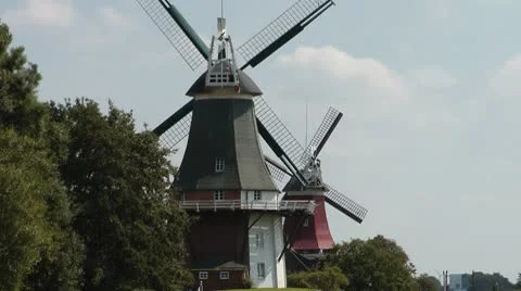 Twin mills, Greetsiel Stock Footage 8927285