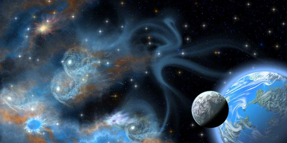 Twin nebula Stock Illustration
