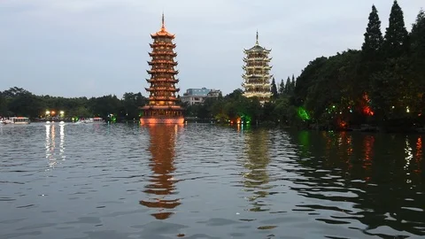 Twin Pagodas Vídeos de archivo 117777317