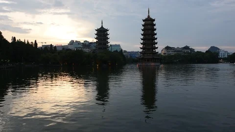 Twin Pagodas Vídeos de archivo 117777345