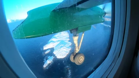 Twin Prop Approach Over Leknes, Lofoten Norway Stock Footage 333701882