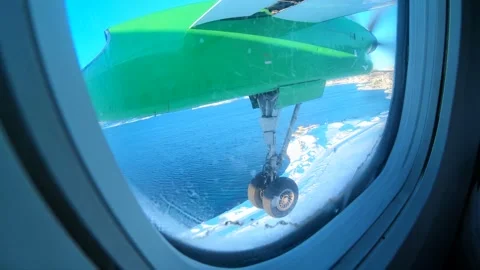 Twin Prop Approach Over Leknes, Lofoten Norway Stock Footage 333701974