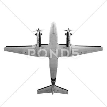 Twin prop cargo plane isolated on white background Stock Photos