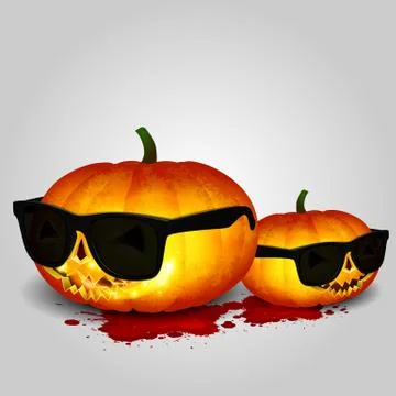 Twin pumpkins Stock Illustration