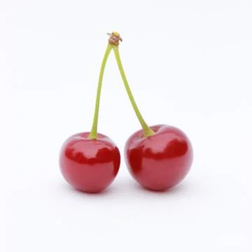 Twin Red Cherries Stockfoto's