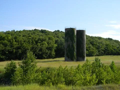 Twin silos Foto stock