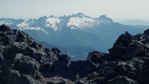 Twin Sisters Mountain view from Mount Baker Stock Footage 93207826