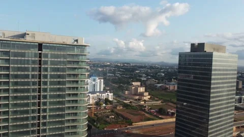 Twin Skyscraper Building Stock Footage 159315443