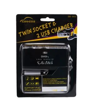 Twin Socket and 2 USB Charger Foto stock