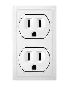 Twin socket Type B. Receptacle from Mexico. Stock Illustration