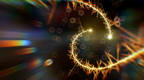 Twin Sparkler Trails. Stock Footage