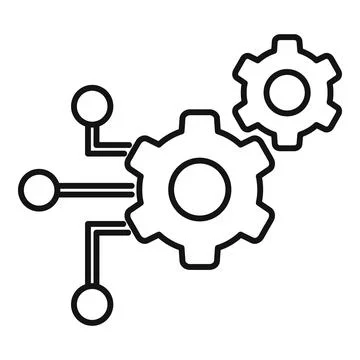 Twin storage module icon outline vector. Ram cog tech Stock Illustration
