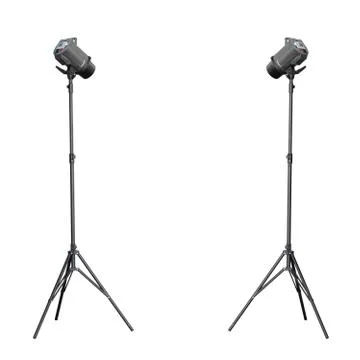 Twin up studio flash isolated on white background Foto stock