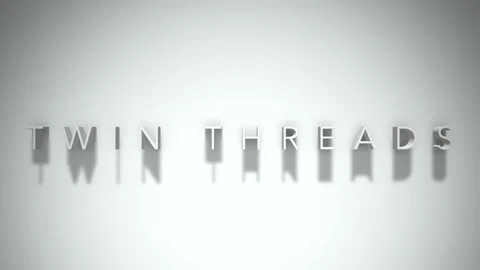 Twin threads 3D title animation with shadows on a white background Stock Footage 298002451