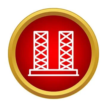 Twin tower like structure minimal icon design Stock Illustration