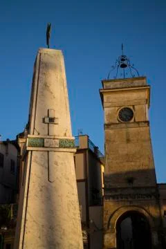 Twin tower in Trevignano Stock Photos