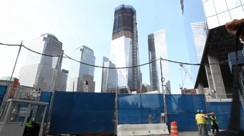 Twin Tower under construction Stock Footage 33750371