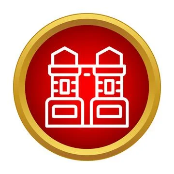 Twin towers building icon in flat design Ilustración de archivo