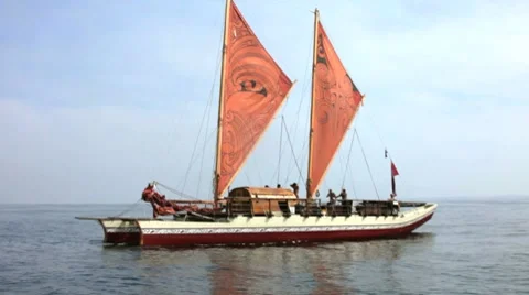 TWIN TRIANGLE SAIL BOAT 2 Stock Footage 8576361