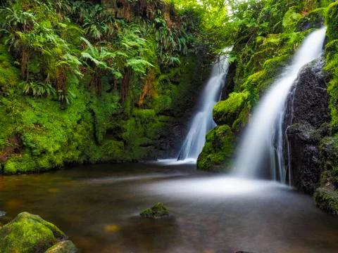 Twin waterfall Stock Photos
