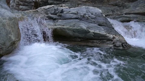 Twin Waterfalls Close Up Stock Footage 102065432