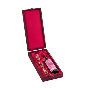 Twine Box: A single bottle of red wine white background. Stock Photos