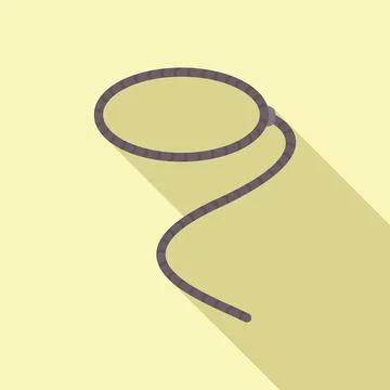 Twine lasso icon flat vector. Western rope Stock Illustration