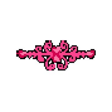 Twinge wedding border ornament pixel art vector illustration Stock Illustration