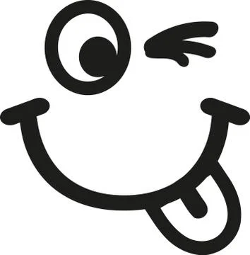 Twinking face with tongue Stock Illustration