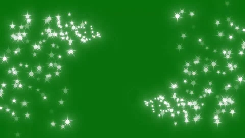 Twinkle Golden Glitter Star Trail with Sparkling Particles on Green Screen 4K Stock Footage 345444518