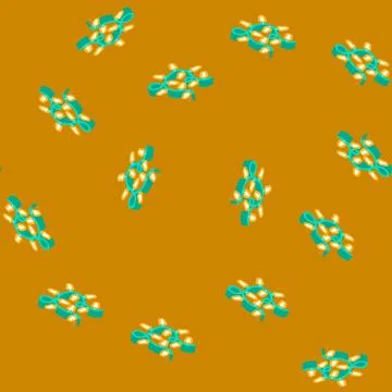 Twinkle lights bedroom interior isometric icon seamless pattern Stock Illustration